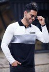 Trendy Fitted Polo Shirt for Men - White