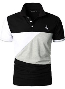 Men's Color Block Short Sleeve Golf Polo - Black XL