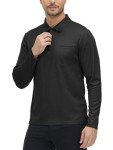 Men's Long Sleeve Quick Dry Polo Shirt - Black