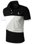 Men's Color Block Short Sleeve Golf Polo - Black XL