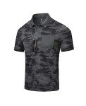 Men's Camo Short Sleeve Polo Shirt - Grey