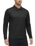 Men's Long Sleeve Quick Dry Polo Shirt - Black