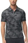 Men's Camo Short Sleeve Polo Shirt - Grey