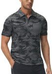 Men's Camo Short Sleeve Polo Shirt - Grey