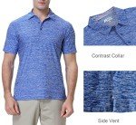 Alex Vando Men's Quick-Dry Golf Polo Shirt - Blue