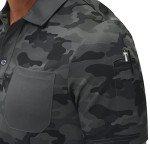 Men's Camo Short Sleeve Polo Shirt - Grey