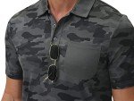 Men's Camo Short Sleeve Polo Shirt - Grey