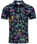Men's Flamingo Print Quick-Dry Golf Polo Shirt