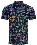 Men's Flamingo Print Quick-Dry Golf Polo Shirt
