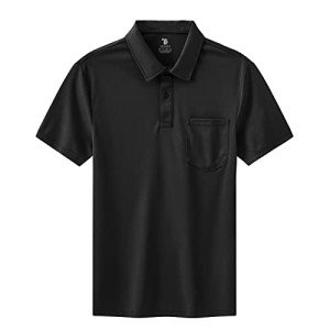 Men's Black Quick Dry Performance Polo Shirt