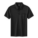 Men's Black Quick Dry Performance Polo Shirt