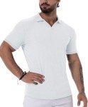 Askdeer Men's Slim Fit Muscle V-Neck Polo Shirt
