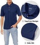 Men's Quick-Dry Golf Polo Shirt - Navy Blue