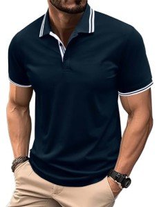 Men's Moisture-Wicking Short Sleeve Polo - Blue