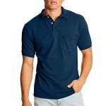 Hanes Men's Navy Pocket Polo Shirts – 2 Pack