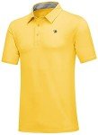 MoFiz Men's Quick Dry Golf Polo Shirt - Yellow
