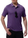 Men's Lightweight Quick-Dry Golf Polo Shirt - Purple