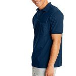 Hanes Men's Navy Pocket Polo Shirts – 2 Pack