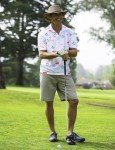 Men's Hawaiian Golf Polo Shirt - White Flamingo