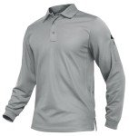 Men's Tactical Performance Long Sleeve Polo Shirt, Grey