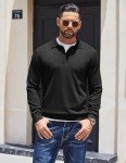 COOFANDY Men's Long Sleeve Knit Polo Shirt