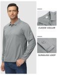 Men's Tactical Performance Long Sleeve Polo Shirt, Grey