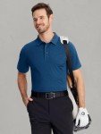 Men's Quick-Dry Short Sleeve Polo Shirt - Dark Blue