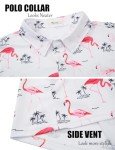 Men's Hawaiian Golf Polo Shirt - White Flamingo
