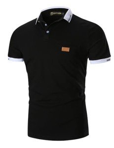 Men's Short Sleeve Cotton Polo Shirt – Black