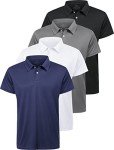 Men's Quick-Dry Golf Polo Shirts - 4 Pack