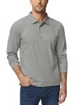 Men's Tactical Performance Long Sleeve Polo Shirt, Grey