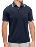Men's Blue Short Sleeve Cotton Polo Shirts