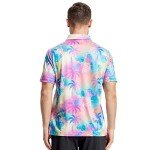 Men's Moisture-Wicking Palm Tree Golf Polo Shirt