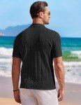 COOFANDY Men's Black Short Sleeve Polo Shirt