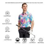 Men's Moisture-Wicking Palm Tree Golf Polo Shirt