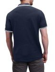 Men's Blue Short Sleeve Cotton Polo Shirts