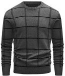 Men's Dark Grey Casual Crewneck Pullover Sweater