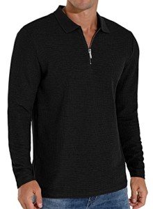 Sailwind Men's Black Quarter Zip Polo Shirt