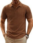 Men's Slim Fit Coffee Golf Polo Shirt