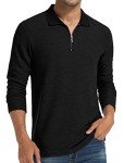 Sailwind Men's Black Quarter Zip Polo Shirt