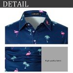 Men's Casual Short Sleeve Polo Shirt - Flamingo Print