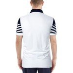 Men's Blue and White Striped Golf Polo