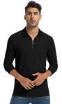 Sailwind Men's Black Quarter Zip Polo Shirt
