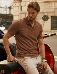 Men's Slim Fit Coffee Golf Polo Shirt