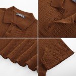 Men's Slim Fit Coffee Golf Polo Shirt