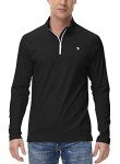 Men's Black 1/4 Zip Golf Polo Shirt, Size L