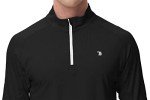 Men's Black 1/4 Zip Golf Polo Shirt, Size L