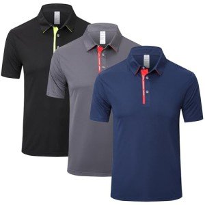 ZENGVEE Men's Quick Dry Polo Shirt 3-Pack