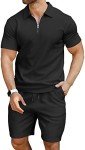 KUYIGO Men's Casual Polo Shirt & Shorts Set