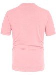 Men's Vintage Striped Lightweight Polo Shirt - L Pink